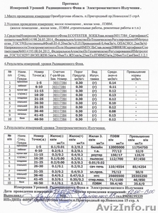 Измерение уровня радиации, ЭМ и ГП излучений , ПДК. Оренбург 2014. - Изображение #10, Объявление #1042795